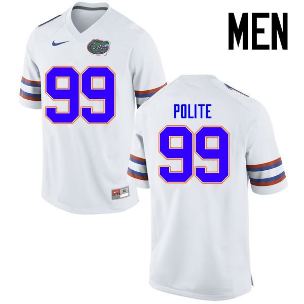 Men's NCAA Florida Gators Jachai Polite #99 Stitched Authentic Nike White College Football Jersey SHS7365EO